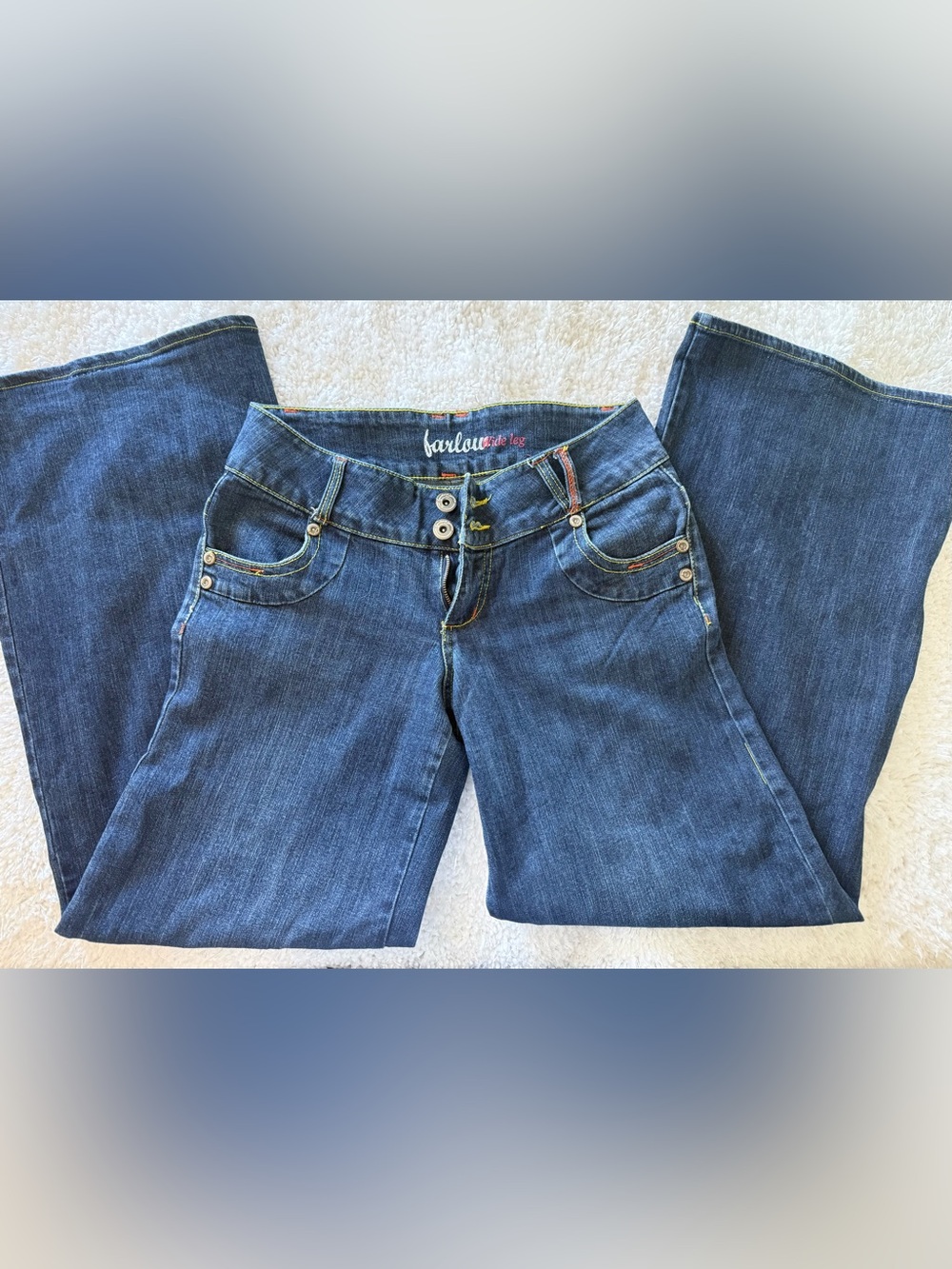 Vintage Dark Blue Wide Leg Jeans